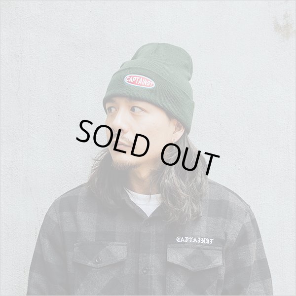 画像2: 【50％OFF】CAPTAIN STREET Oval Logo ニットキャップ GREEN キャプテンストリート (2)