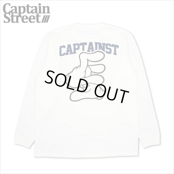 画像1: CAPTAIN STREET Hand Sign L/S Tシャツ WHITE キャプテンストリート (1)