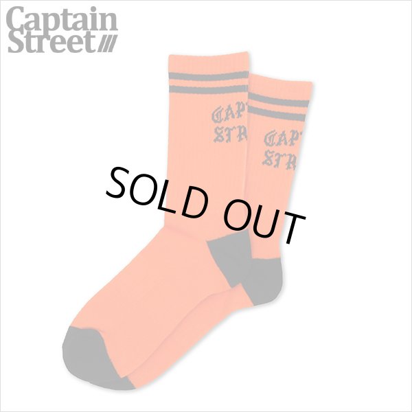 画像1: CAPTAIN STREET FO SOCKS ORANGE キャプテンストリート (1)
