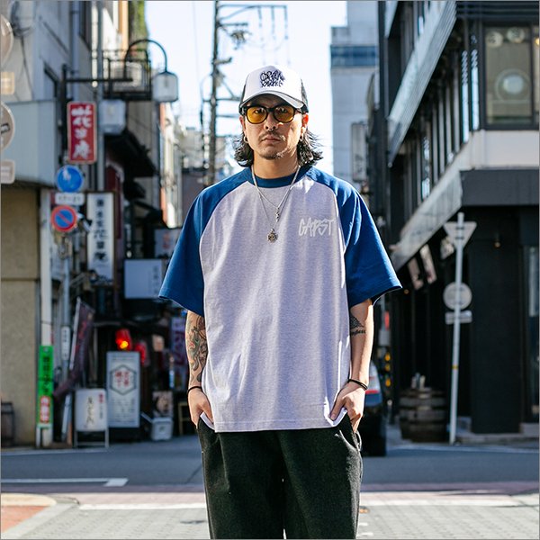 画像4: CAPTAIN STREET CAPST Logo ラグランTシャツ BLUE/ASH キャプテンストリート (4)