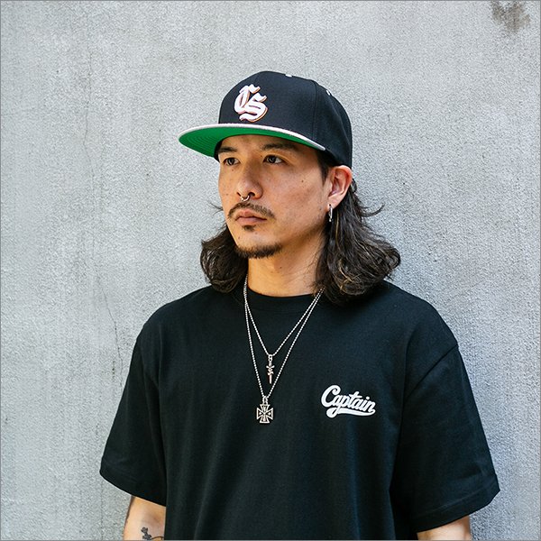 画像2: CAPTAIN STREET Old CS スナップバックキャップ BLACK キャプテンストリート (2)