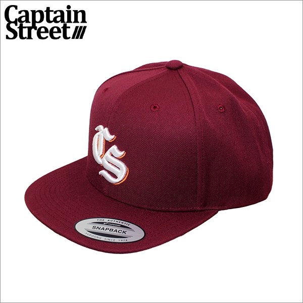 画像1: CAPTAIN STREET Old CS スナップバックキャップ BURGUNDY キャプテンストリート (1)