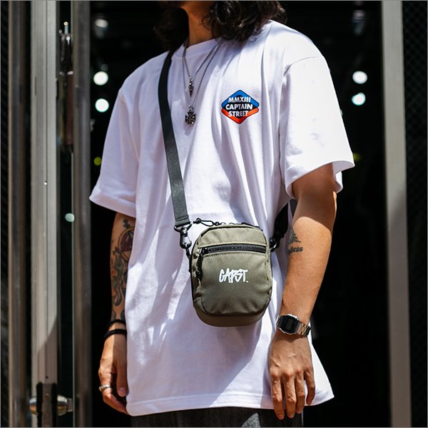 画像2: CAPTAIN STREET CAPST Logo Pouch MOSS GRAYキャプテンストリート (2)