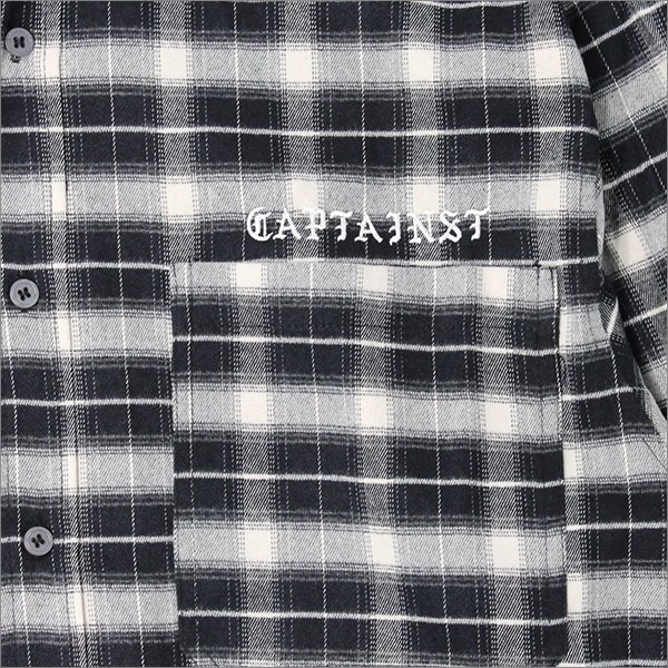 画像4: 【送料無料】CAPTAIN STREET CAPTAINST CHECK L/S シャツ BLACK キャプテンストリート (4)