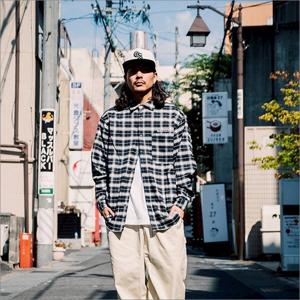 画像3: 【送料無料】CAPTAIN STREET CAPTAINST CHECK L/S シャツ BLACK キャプテンストリート (3)