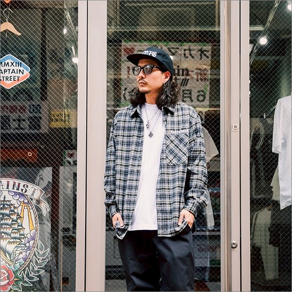 画像3: 【送料無料】CAPTAIN STREET CAPTAINST CHECK L/S シャツ GRAY キャプテンストリート (3)