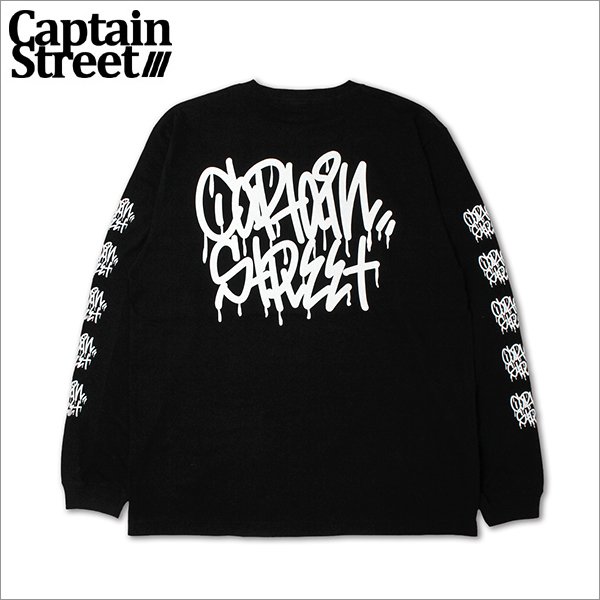 画像1: CAPTAIN STREET Tag L/S Tシャツ BLACK キャプテンストリート (1)