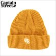画像1: CAPTAIN STREET Classic CS ニットキャップ MUSTARD キャプテンストリート (1)