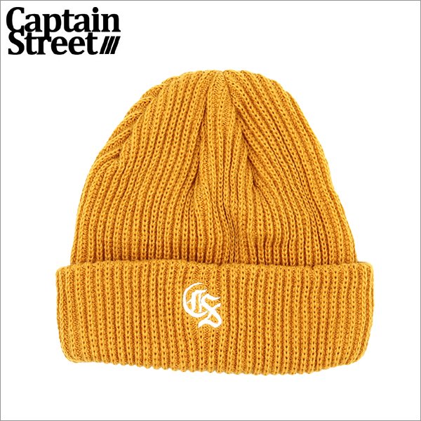 画像1: CAPTAIN STREET Classic CS ニットキャップ MUSTARD キャプテンストリート (1)