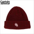 画像1: CAPTAIN STREET Classic CS ニットキャップ BURGUNDY キャプテンストリート (1)