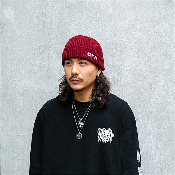画像2: CAPTAIN STREET CSMFG ニットキャップ BURGUNDY キャプテンストリート (2)