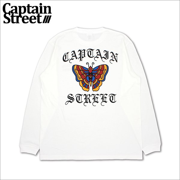 画像1: CAPTAIN STREET Butterfly L/S Tシャツ WHITE キャプテンストリート (1)