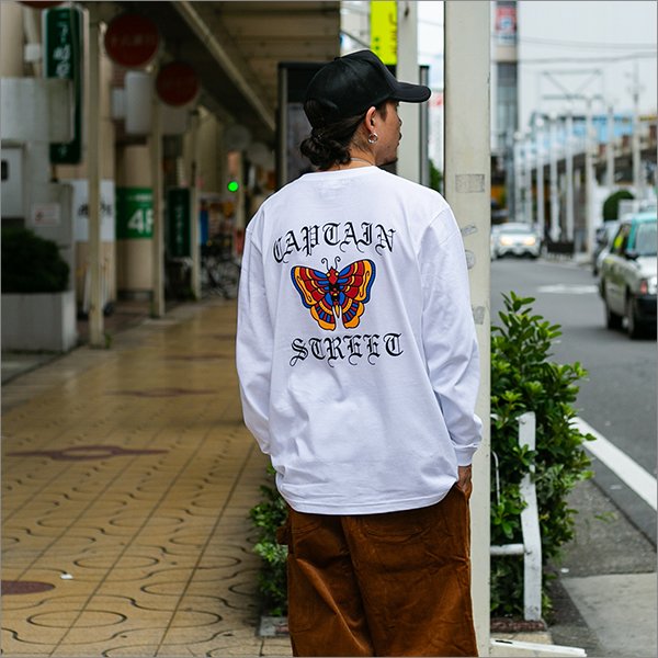 画像3: CAPTAIN STREET Butterfly L/S Tシャツ WHITE キャプテンストリート (3)