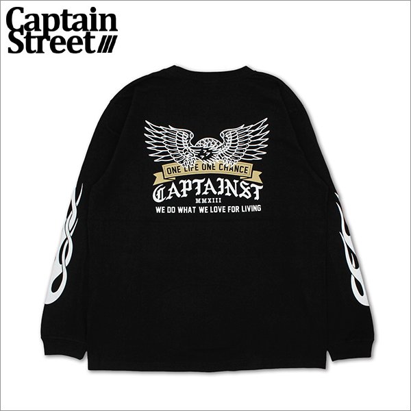 画像1: CAPTAIN STREET Eagle L/S Tシャツ BLACK キャプテンストリート (1)