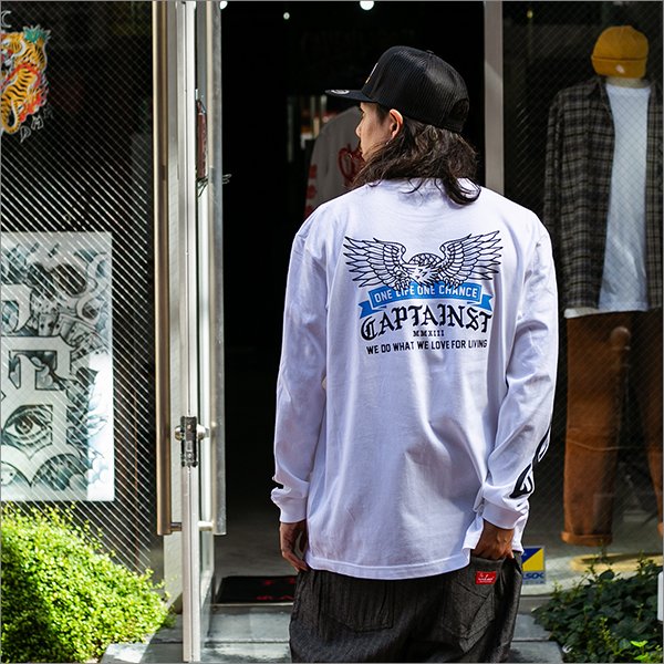 画像3: CAPTAIN STREET Eagle L/S Tシャツ WHITE キャプテンストリート (3)