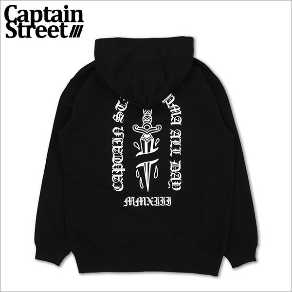 画像1: 【送料無料】CAPTAIN STREET Dagger P/Oパーカー BLACK キャプテンストリート (1)