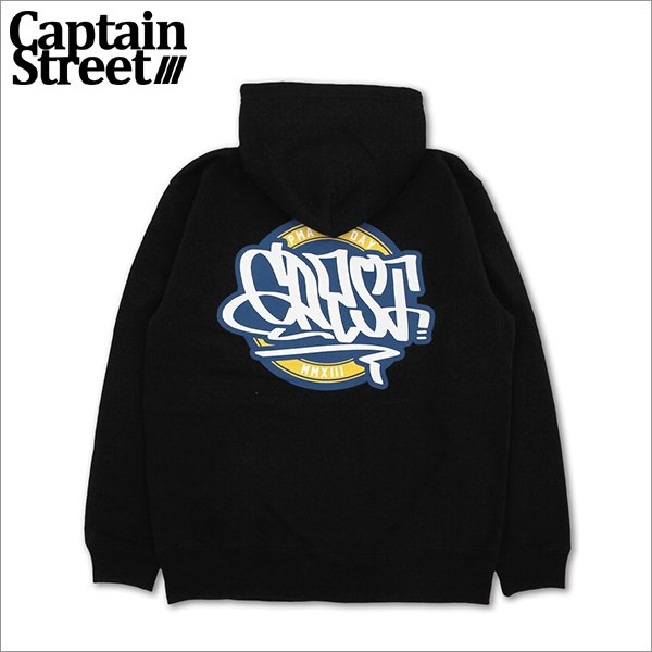 画像1: 【送料無料】CAPTAIN STREET Circle P/Oパーカー BLACK キャプテンストリート (1)