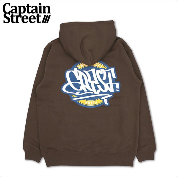画像1: 【送料無料】CAPTAIN STREET Circle P/Oパーカー D.BROWN キャプテンストリート (1)