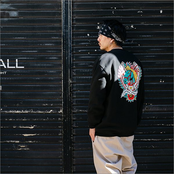 画像3: 【送料無料】CAPTAIN STREET Horse クルーネックスウェット BLACK キャプテンストリート (3)