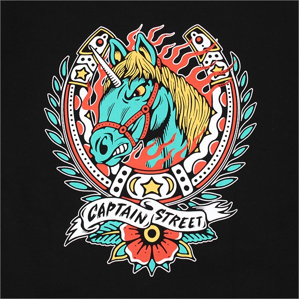 画像5: 【送料無料】CAPTAIN STREET Horse クルーネックスウェット BLACK キャプテンストリート (5)