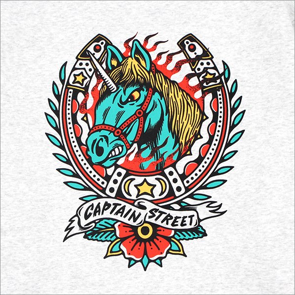 画像5: 【送料無料】CAPTAIN STREET Horse クルーネックスウェット ASH キャプテンストリート (5)