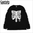 画像1: CAPTAIN STREET Bone L/S Tシャツ BLACK キャプテンストリート (1)