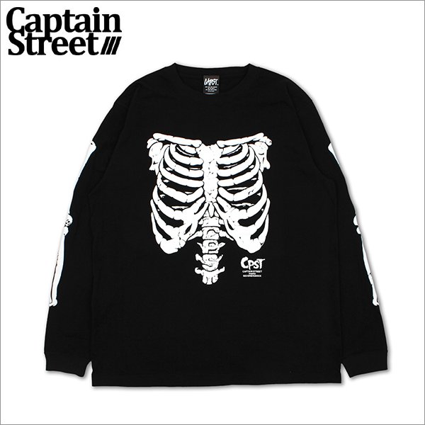 画像1: CAPTAIN STREET Bone L/S Tシャツ BLACK キャプテンストリート (1)