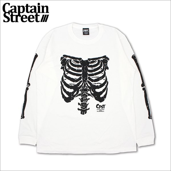 画像1: CAPTAIN STREET Bone L/S Tシャツ WHITE キャプテンストリート (1)