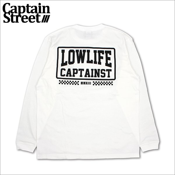 画像1: CAPTAIN STREET LOW LIFE L/S Tシャツ WHITE キャプテンストリート (1)