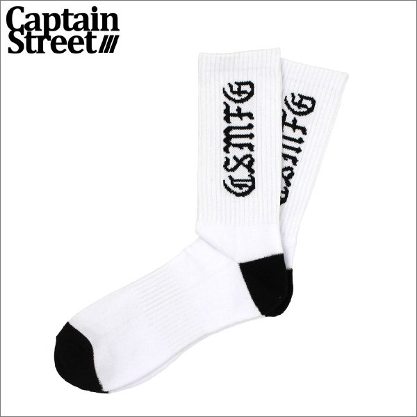画像1: CAPTAIN STREET CSMFG SOCKS WHITE キャプテンストリート (1)
