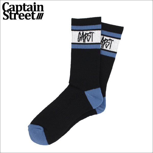 画像1: CAPTAIN STREET CAPST Logo SOCKS BLACK キャプテンストリート (1)