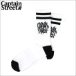 画像1: CAPTAIN STREET Tag SOCKS WHITE キャプテンストリート (1)