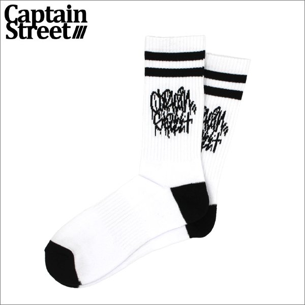 画像1: CAPTAIN STREET Tag SOCKS WHITE キャプテンストリート (1)