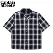 画像1: 【送料無料】CAPTAIN STREET CRN Logo S/Sチェックシャツ BLACK キャプテンストリート (1)