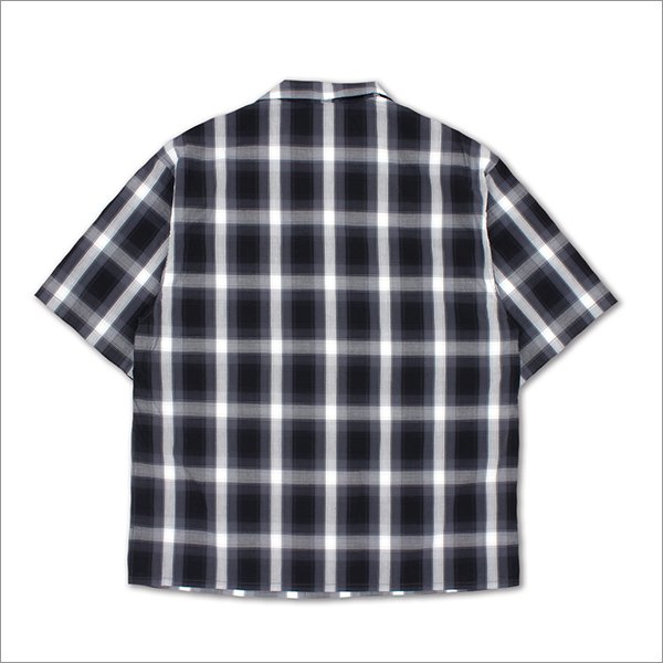 画像2: 【送料無料】CAPTAIN STREET CRN Logo S/Sチェックシャツ BLACK キャプテンストリート (2)