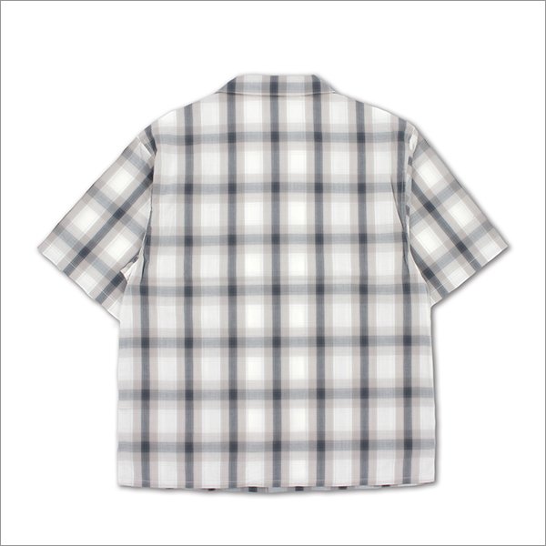 画像2: 【送料無料】CAPTAIN STREET CRN Logo S/Sチェックシャツ WHITE キャプテンストリート (2)