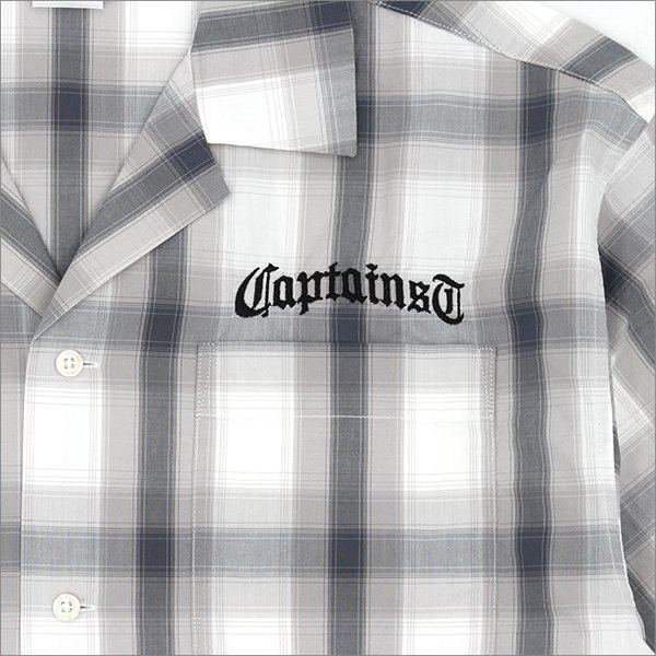 画像4: 【送料無料】CAPTAIN STREET CRN Logo S/Sチェックシャツ WHITE キャプテンストリート (4)