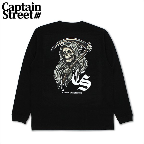 画像1: CAPTAIN STREET Reaper L/S Tシャツ BLACK キャプテンストリート (1)