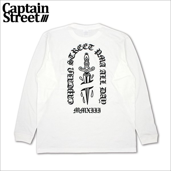 画像1: CAPTAIN STREET Dagger L/S Tシャツ WHITE キャプテンストリート (1)