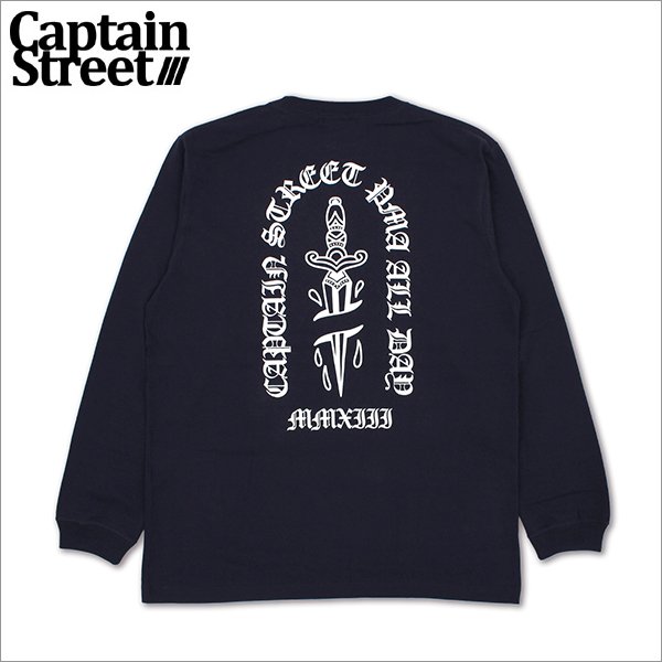 画像1: CAPTAIN STREET Dagger L/S Tシャツ NAVY キャプテンストリート (1)