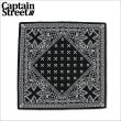 画像1: CAPTAIN STREET BANDANA BLACK キャプテンストリート (1)