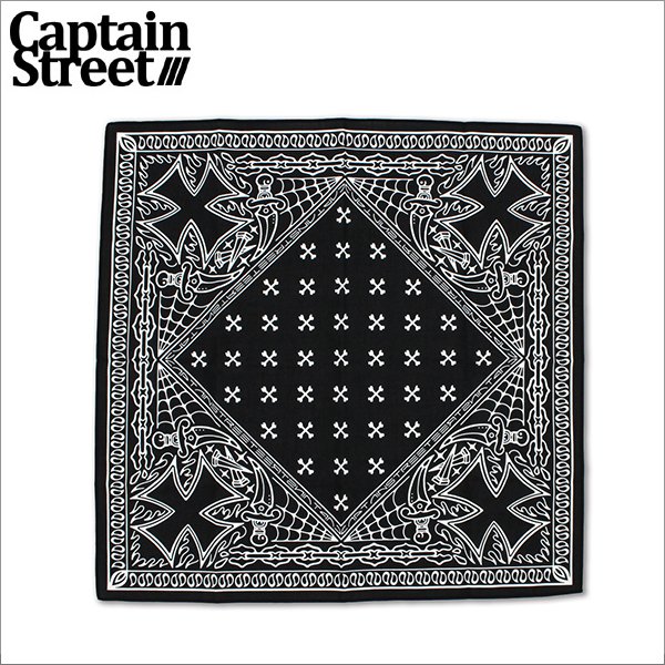 画像1: CAPTAIN STREET BANDANA BLACK キャプテンストリート (1)