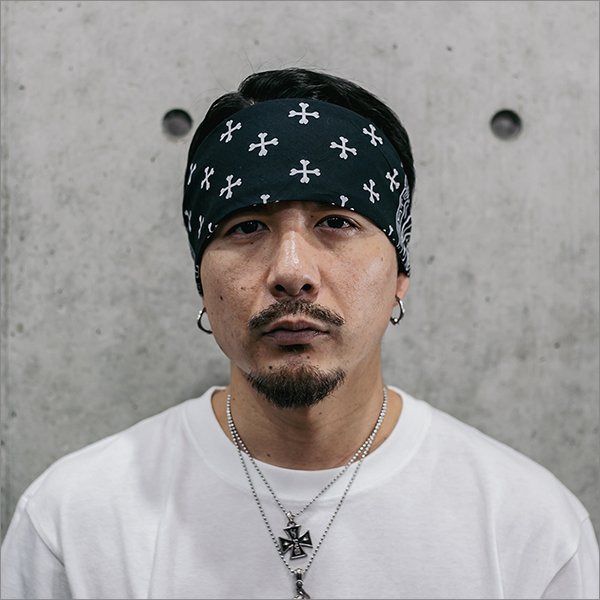 画像2: CAPTAIN STREET BANDANA BLACK キャプテンストリート (2)