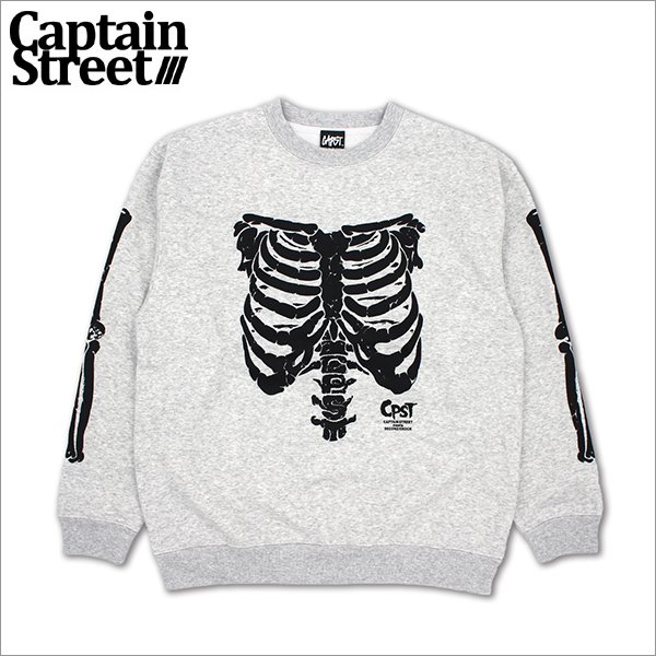 画像1: 【送料無料】CAPTAIN STREET Bone クルーネックスウェット ASH キャプテンストリート (1)