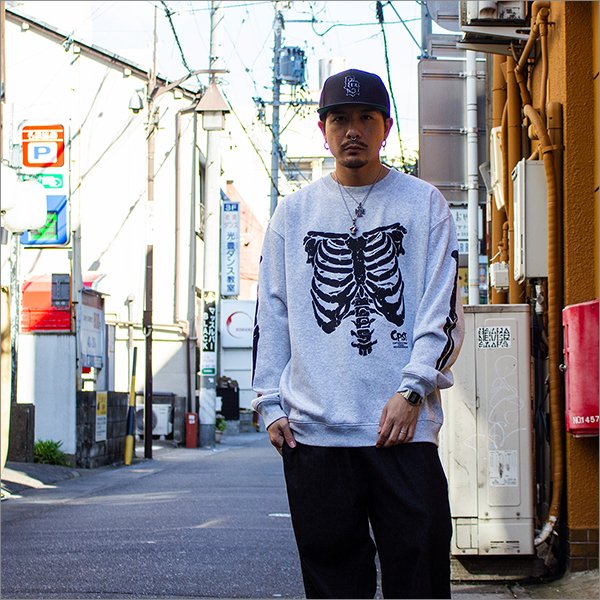 画像2: 【送料無料】CAPTAIN STREET Bone クルーネックスウェット ASH キャプテンストリート (2)