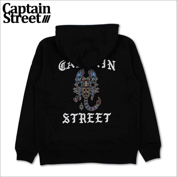画像1: 【送料無料】CAPTAIN STREET Scorpion P/Oパーカー BLACK キャプテンストリート (1)