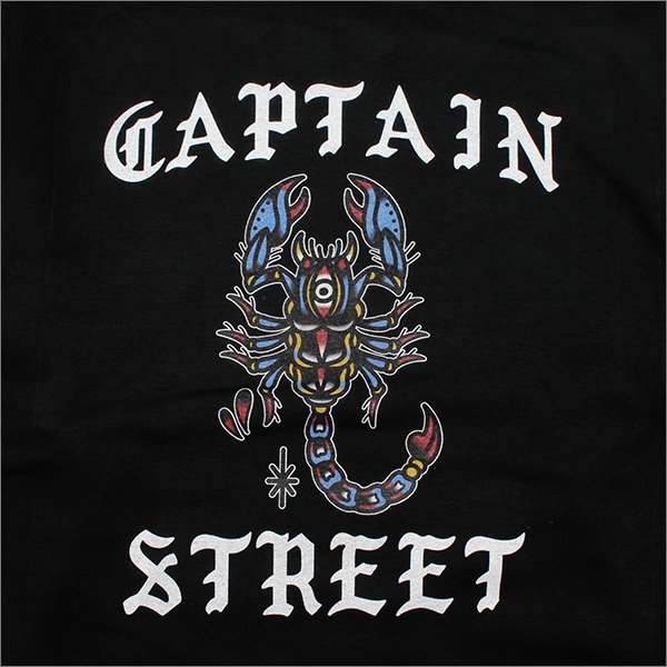 画像5: 【送料無料】CAPTAIN STREET Scorpion P/Oパーカー BLACK キャプテンストリート (5)