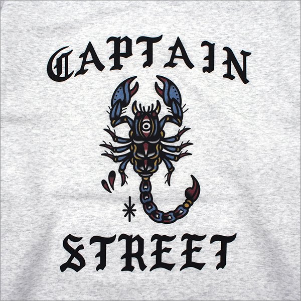 画像5: 【送料無料】CAPTAIN STREET Scorpion P/Oパーカー ASH キャプテンストリート (5)