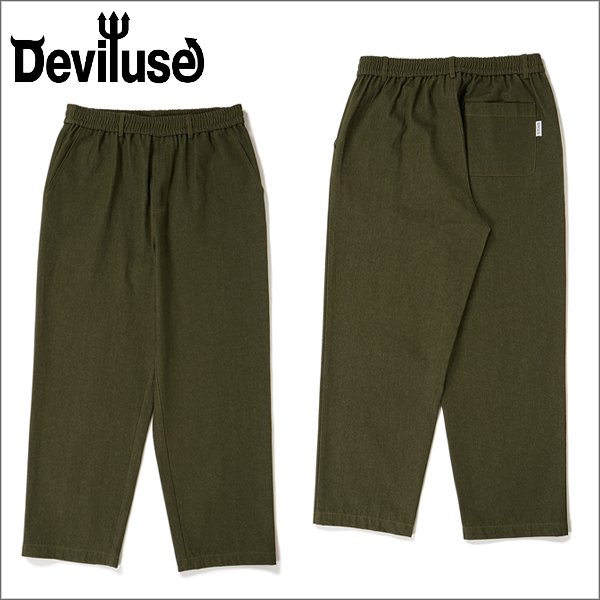 画像1: 【送料無料】Deviluse デビルユース Denim パンツ OLIVE (1)