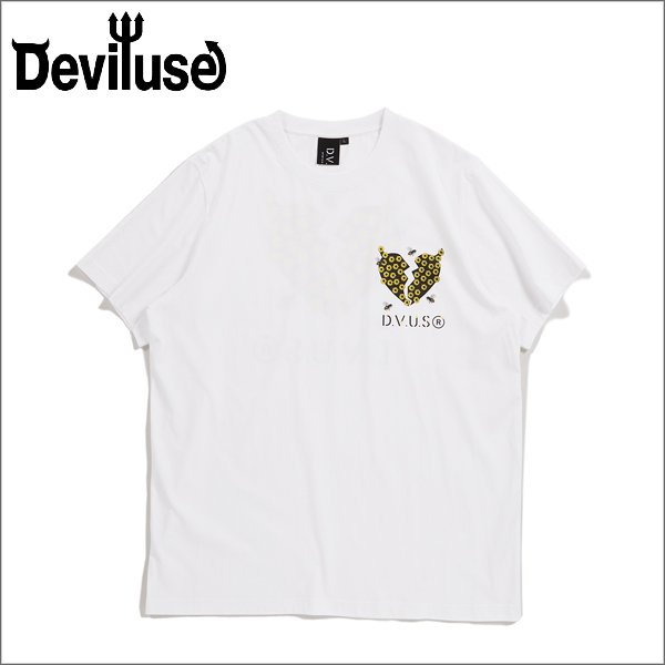 画像1: Deviluse デビルユース Honeybee Tシャツ WHITE (1)